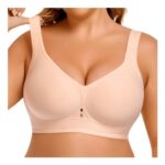 SIMIYA plus Size L Seamless Wireless Push-up Jelly Bra Nude