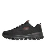 SKECHERS SPORT SKECHERS Mens Glide Step Fasten up Trainers Black/Red