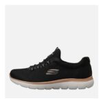 SKECHERS Womens Summits Cool Classics Trainers Black/Rose Gold