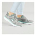 SKECHERS Womens Summits Suited Trainers Grey/Turquoise