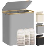 SONGMICS 150L Laundry Basket with Lid, Laundry Hamper with Bamboo Handles – Sold/Shipped by SONGMICS HOME UK