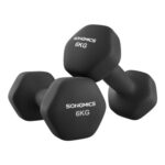 SONGMICS 2x6kg Neoprene Hex Dumbbells, Ink Black (SYL160B01)