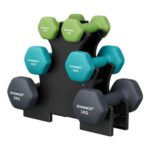SONGMICS 3 Pairs Dumbbells Set with Stand, 9KG/12KG/18KG Total
