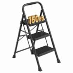 SONGMICS 3-Step Ladder, Wide Anti-Slip Pedals Step Stool, 150 kg Load – Sold/Shipped by SONGMICS HOME UK