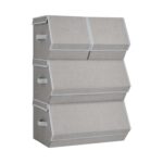 SONGMICS 4 Fabric Storage Bins, 2 Large and 2 Small Wardrobe Organisers