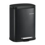 SONGMICS 5L Kitchen Pedal Bin with Soft-Close Lid, Ink Black
