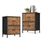 SONGMICS Bedside Table with 2 Drawers