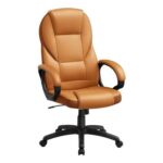 SONGMICS Ergonomic Swivel Chair, Adjustable, Office OBG022K11 Caramel-Brown