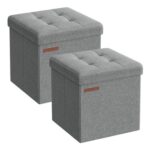 SONGMICS Foldable Ottoman Storage Box, 22 L, 30x30x30 Cm