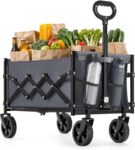 SONGMICS Folding Trolley, 90L, 67 x 42 x 90.5 cm, Steel Frame, 120 kg Load