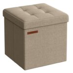 SONGMICS Ottoman Storage Box, Foldable, 22 L in Grey/Blue/Brown or Green