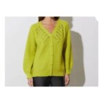 STAR Lime Green Gem Embellished Cardigan