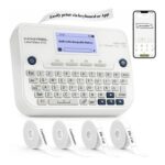 SUPVAN E12 Label Maker, Keyboard & Bluetooth, 4 Tapes, LCD, Rechargeable