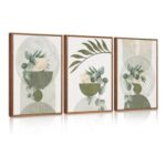 Sage Green Plant Canvas Wall Art Set of 3