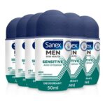 Sanex Men Sensitive Antiperspirant Roll-on Deodorant 6x50ml