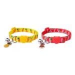 Satiskid 2 Pack Fruit Print Breakaway Quick Release Cat Collars with Bell
