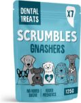 Scrumbles Dog Treats Hypoallergenic All Lifestages Dental 125g Bag Gut Friendly Prebiotics No Added Sugar Active Ingredient Grain Free Reduce Tartar Build Up By Up To 80%