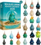 Sea Glass Gnome Advent Calendar 2026,24 Days Acrylic Marine Life Gnome Charms,2D Flat Acrylic Gnome Ornaments