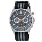 Seiko Chronograph Nato Striped Nylon Strap 41mm Watch