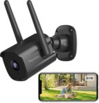 Septekon Security Camera Outdoor, CCTV Camera, 2K Dual Antenna WiFi Home Surveillance Cameras with IP66 Waterproof, Night Vision, AI Motion Detection, 2-Way Audio, Black – P30i