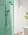 Shower Mixer Set, Shower System with 9 Round Overhead Rainfall Shower Head Sold by Boallansa / FBA