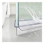 Shower Screen Door Bottom Seal Strip, for 4-6mm Glass, Cover up to 20mm Gap
