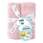 Silentnight Baby Blanket Pack of 2, 100% Cotton Cellular Pink