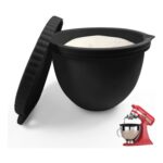 Silicone Mixing Bowl Inserts with Lid, Black, Dishwasher/Microwave Safe