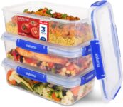 Sistema KLIP IT Plus Leakproof Food Storage Containers, 2.2L, Airtight, Stackable & Nestable, BPA-Free, 3 Count