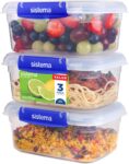Sistema Klip It Plus Leakproof Food Storage Containers, 1L, Airtight, Stackable, 3 Count