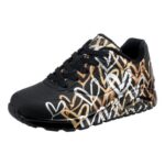 Skechers Womens UNO Metallic Love Trainer – Black UK 3