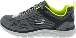 Sketchers Charcoal Black Leather Mesh Lime various sizes
