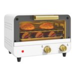 Small Toaster Oven, 12L Mini Countertop Oven with Glass Door, White