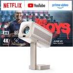 Smart Mini Projector 4k Netflix Included & 1800 ANSI VOPLLS TOF Auto Focus & Keystone Dolby Audio Projector – Sold by Yangsen1688 FBA