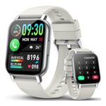 Smart Watch for Men Women, 1.85 Bluetooth, HR, IP68, White