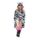 Smiffys Cow Party Poncho for Adults with Hooded Ears