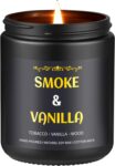 Smoke & Vanilla Candle, 7 oz Scented Candle for Men, Soy Candles for Home Scented, Masculine Jar Candle for Him, 50 Hours Burning Time Mens Candle Gift for Boyfriend, Father, Birthday Present Giving