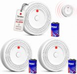 Smoke and Carbon Monoxide Alarm, 3 Pack 2-in-1 Combination Carbon Monoxide Detector, 85 dB Audible & Visual Alert Smoke Alarms for Home, Replace Battery, Test/Silence Button