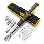 SoarFly Digital Torque Wrench, 3/8 Drive, 0-220 N.m, 1/41/2 Adapters