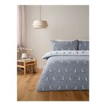 Soft & Cosy Brushed Cotton Reversible Floral Moons Duvet Set – Single