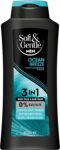 Soft & Gentle Men Ocean Breeze 3 in 1 Sulfate Free Shower Gel 400ml suitable for sensitive skin, vegan, microboime friendly