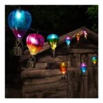 Solar-Powered White 10 LED Outdoor String Lights 4700mm
