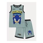 Sonic Stripe Basketball Vest and Shorts Set