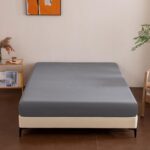 Sonive Super King Fitted Sheet, Breathable Deep Pocket Microfiber, Grey