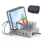 SooPii Premium 90W 6-Port USB-C Charging Station Silver