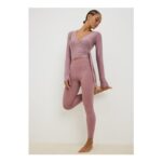 Souluxe Mauve Wrap Gym Top Mauve S