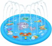 Splash Pad for Kids, Dog Paddling Pool, Foldable Summer Garden Outdoor Swimming Pools for Boys, Girls, Children, Dogs, Fun Swimming Pool Water Toys, 100cm