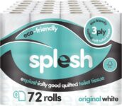 Splesh by Cusheen 3-ply Toilet Roll – Unscented (72 Pack) Soft, Quilted