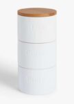 Stacking Tea, Coffee & Sugar Ceramic Storage Canisters – Set of 3 (£2.95 C&C)