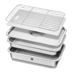 Stainless Steel Grilling Prep Tray Set with Marinade Container